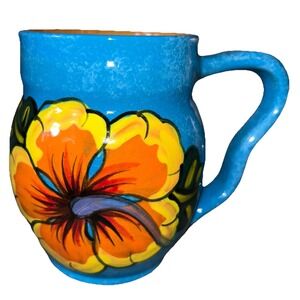 Wassi Art Pottery‎ Jamaica Mug Cup Hibiscus Tropical Flower Handmade Mug